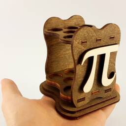 Math Teacher Gift, Wooden Pen Holder - Pi Greek Letter, Gift For Teacher, Cool Gifts, Thank You - thumbnail 3