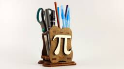 Math Teacher Gift, Wooden Pen Holder - Pi Greek Letter, Gift For Teacher, Cool Gifts, Thank You - thumbnail 1