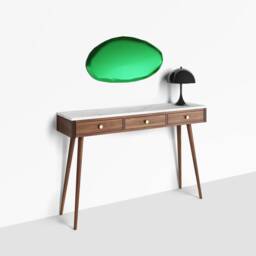 Walnut Console Table With Marble Top, Mid Century Modern Entryway - thumbnail 2