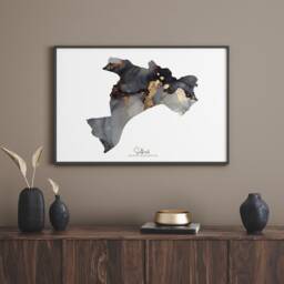 Salford Map Black & Gold Wall Art Print - Greater Manchester England United Kingdom Great Britain - thumbnail 3