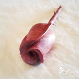 Red Wooden Rose Carving Handmade Sculpture 5 Year Anniversary Gift For Her Natural Wood Flower Sculpture Valentines Gift Forever - thumbnail 3