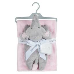Personalised Baby Blanket, Plush Elephant Toy, Fleece Cuddle Set - thumbnail 3