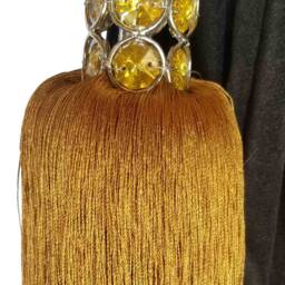 Luxury Gold Curtain Drapery Crystal Beaded Head Tassel Dual Rope Tie Back Handmade Decorative/Window Treatment Single Drape Holding/Holdback - thumbnail 2