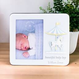 Personalised Baby Boy Photo Frame - New Gift Christening - thumbnail 1