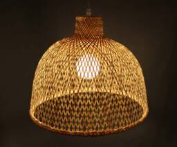 Handwoven Bamboo Pendant Light Rustic Chandelier Lighting