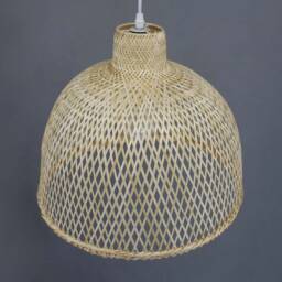 Handwoven Bamboo Pendant Light Rustic Chandelier Lighting - thumbnail 3