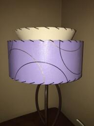 Mid Century Vintage Style Tapered 2 Tier Fiberglass Lamp Shade Modern Atomic Lavender/Ivory - thumbnail 2