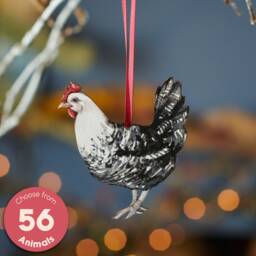 Watercolour Style Wooden Chicken Hanging Decoration - Handcrafted Christmas For Stylish Home D??cor - thumbnail 1