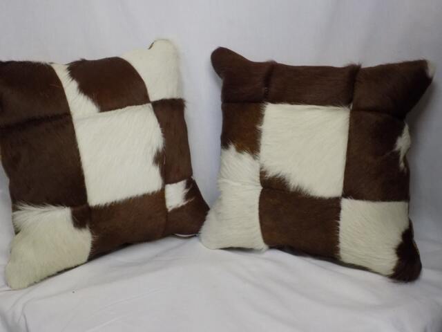 Hair-On Patchwork Pillow Pair - image 1