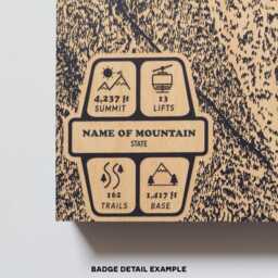 Crested Butte Colorado Ski Trail Map - Engraved Wood Wall Art, Winter Cabin Decor, Snowboard Mountain Poster, Personal Family Gift - thumbnail 3