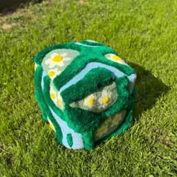 Pre Order Daisy & River 3D Fluffy Handmade Tufted Ottoman Pouf Cover - Unstuffed/Moroccan Bohemian Cozy Home Decor - thumbnail 2