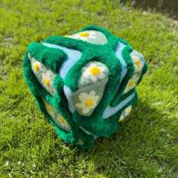 Pre Order Daisy & River 3D Fluffy Handmade Tufted Ottoman Pouf Cover - Unstuffed/Moroccan Bohemian Cozy Home Decor - thumbnail 4