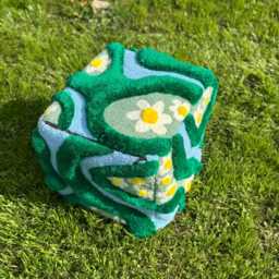 Pre Order Daisy & River 3D Fluffy Handmade Tufted Ottoman Pouf Cover - Unstuffed/Moroccan Bohemian Cozy Home Decor - thumbnail 3
