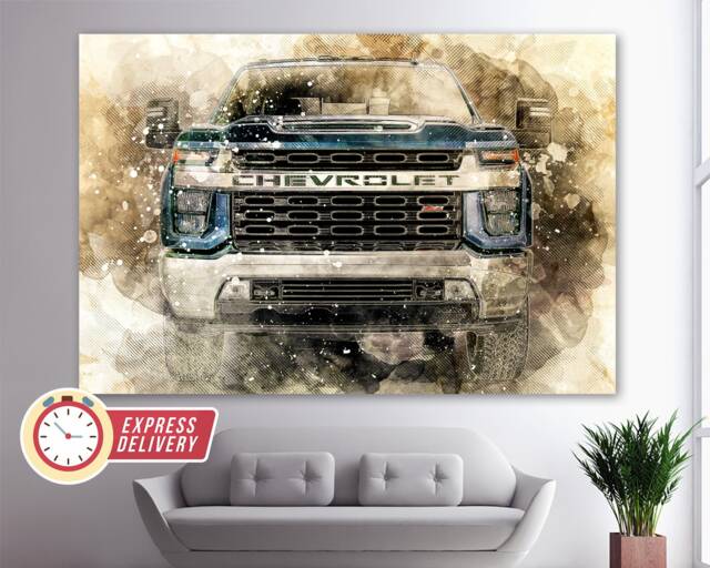 Chevrolet Silverado 2020 Truck Canvas Print, Off Road Wall Art, Poster, Pickup - image 1