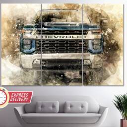 Chevrolet Silverado 2020 Truck Canvas Print, Off Road Wall Art, Poster, Pickup - thumbnail 3