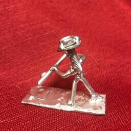 Baseball Player - Metal Art Recycled Figures - thumbnail 2