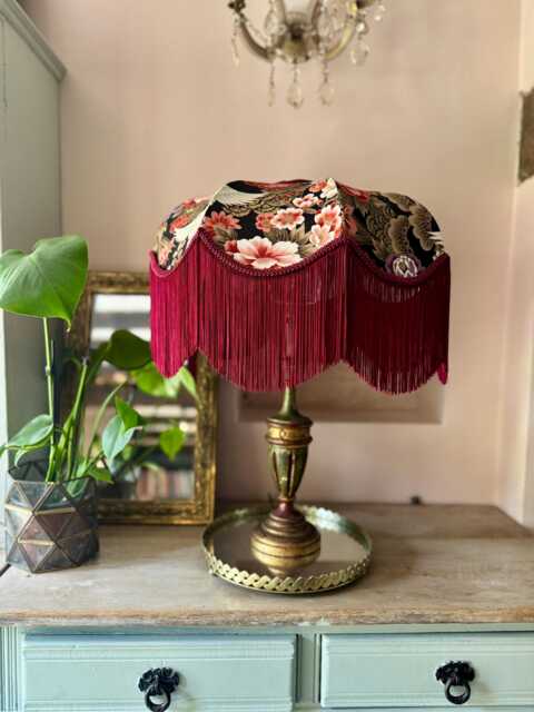 Handmade Chinoiserie Fringe Lampshade, Japanese Tassel Light, Ceiling Pendant, Art Deco Table Lamp Shade - image 1