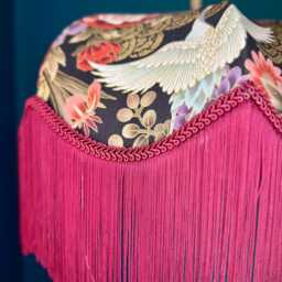 Handmade Chinoiserie Fringe Lampshade, Japanese Tassel Light, Ceiling Pendant, Art Deco Table Lamp Shade - thumbnail 3