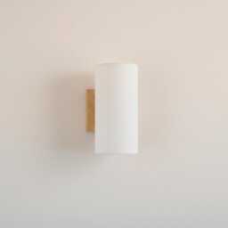 Wall Light Made Of Oak Wood & White Linen Fabric. For Japandi Style Home Lighting Decoration - thumbnail 2