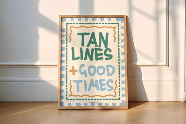 Tan Lines + Good Times Print - Hand-Illustrated Summer Poster - image 1