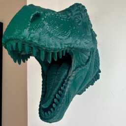 T-Rex Dinosaur Head Wall Art Mount - Tyrannosaurus Rex 3D Printed Bust - thumbnail 3