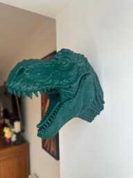 T-Rex Dinosaur Head Wall Art Mount - Tyrannosaurus Rex 3D Printed Bust - thumbnail 1