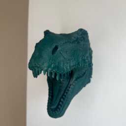 T-Rex Dinosaur Head Wall Art Mount - Tyrannosaurus Rex 3D Printed Bust - thumbnail 2