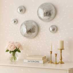 Mirror Tile Disco Ball Wall Decor 70S Retro Party Vibe Home Decor - thumbnail 3