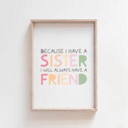 Set Of 3 Girls Pastel Nursery Prints, Sister Wall Art, Sisters Bedroom Decor, Sibling Shared Bedroom, Personalised - thumbnail 3
