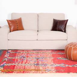 Red Boujaad Rug, Moroccan Rug 4x6 Ft, Authentic Handmade Berber Carpet, Genuine Wool Rug, Area Tapis Berbere, Teppich - thumbnail 2