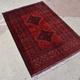 Handmade Afghan Bokhara Wool Rug 5.3x3.6 Red Turkmen Carpet - thumbnail 3