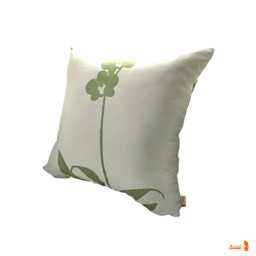 Pistachio Green Orchid Pillow Silkscreened Silk Throw Pillow - 17 Inch
