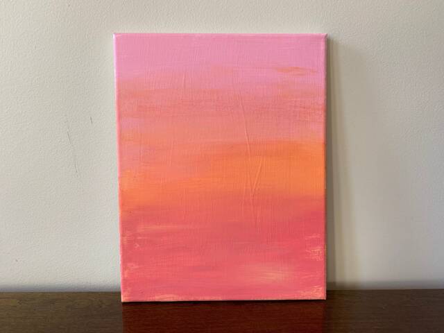 Abstract Sunset Painting, Warm Sunset, Canvas Wall Art