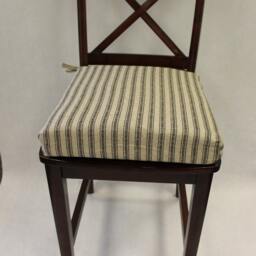 Black Ticking Stripe Chair Cushions, Rustic Stool Seat Cushion, Hayes Denton Pad, Replacement Cushion 18 - thumbnail 2