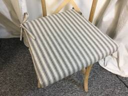 Black Ticking Stripe Chair Cushions, Rustic Stool Seat Cushion, Hayes Denton Pad, Replacement Cushion 18 - thumbnail 1