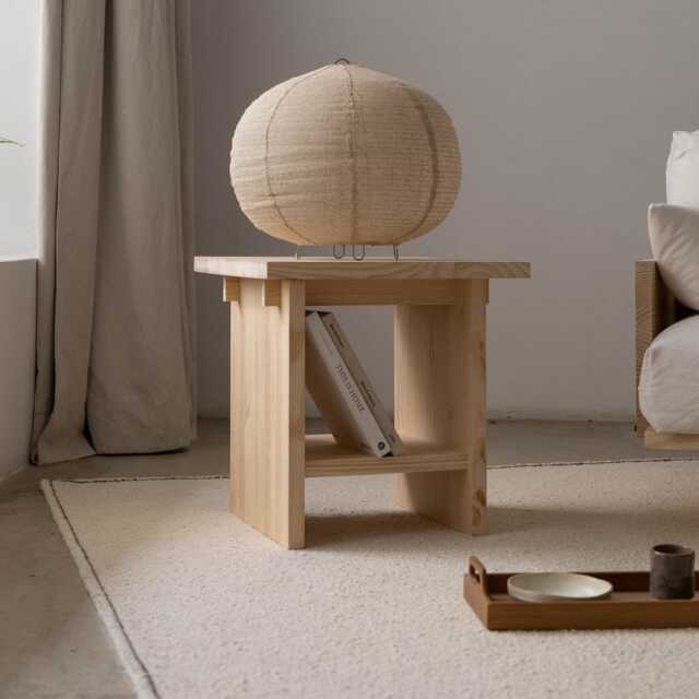 Side Table, Living Room Handmade - Esparto Grass - image 1