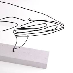 Handmade Whale Wire Art Concrete Base Shelf Decor - thumbnail 4