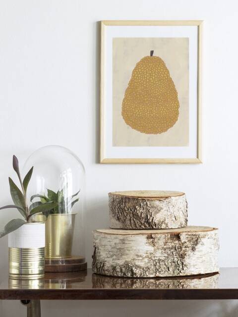 Pear Poster, Kitchen Botanical Nature Fruit Childrens Room Wall Art, Nursery Decor, Housewarming Gift - image 1