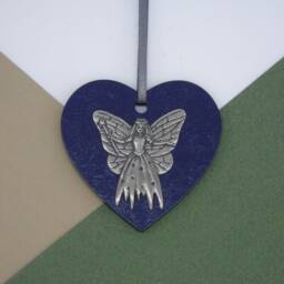 Fairy Wooden Heart Christmas Decoration - Tree Ornament Gift Angel - thumbnail 3