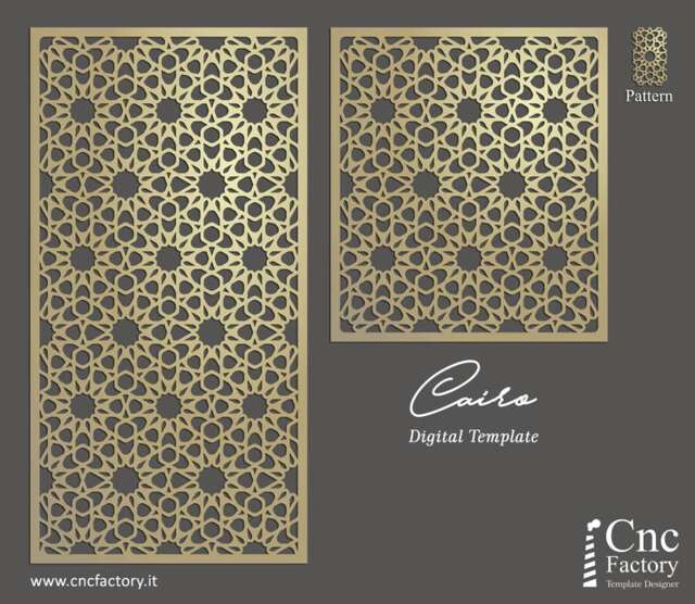 Geometric Arabesque Screen Panels Laser & Cnc Cutting Templates - PDF - image 1