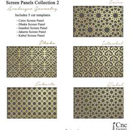 Geometric Arabesque Screen Panels Laser & Cnc Cutting Templates - PDF - thumbnail 4
