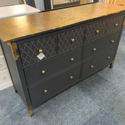 Large Chest Of Drawers Painted Bespoke Stencilled - thumbnail 2