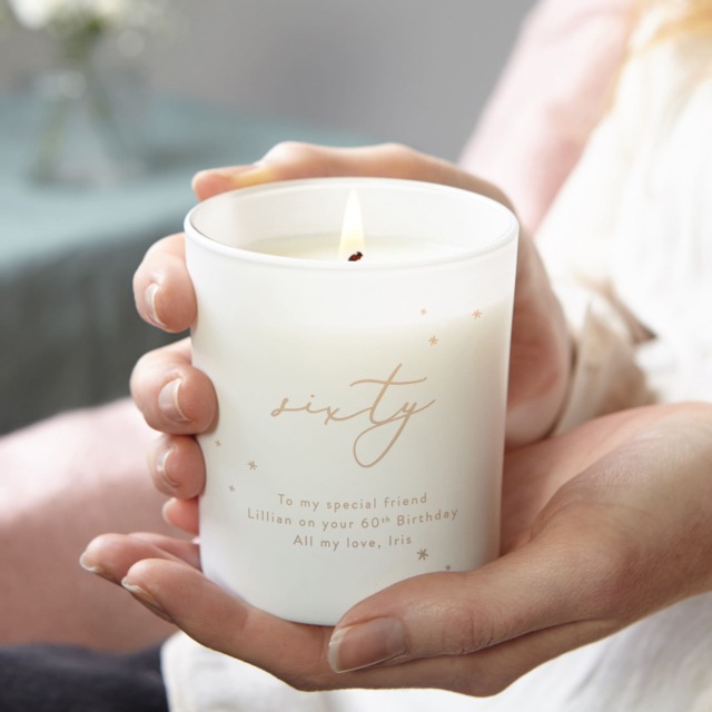 60Th Birthday Gift Candle Etched Glass Keepsake - image 1