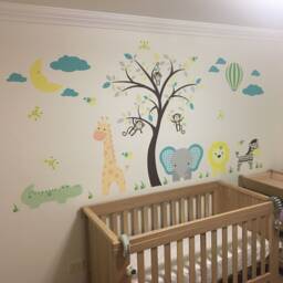 Jungle Animal Nursery Decals, Gender Neutral Safari Wall Stickers - thumbnail 3