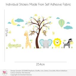 Jungle Animal Nursery Decals, Gender Neutral Safari Wall Stickers - thumbnail 2