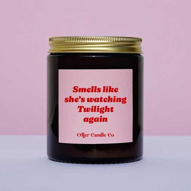 Funny Candle Gift - Smells Like She's Watching Twilight Again Scented Jar - image 1