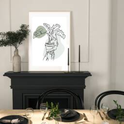 Neutral Wall Prints, Botanical Bedroom Sage Green Art, Beige Home Decor, Hand Drawn Plants, Set Of 3 Prints A2 - thumbnail 3