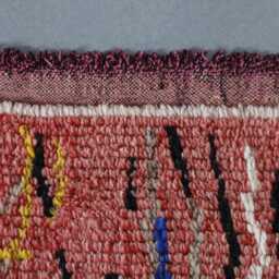 Vintage Moroccan Rug - 7.4x3.3 Ft - Abstract Tribal Wool Carpet Handmade in Morocco - thumbnail 2