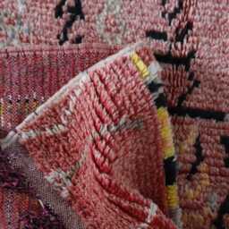 Vintage Moroccan Rug - 7.4x3.3 Ft - Abstract Tribal Wool Carpet Handmade in Morocco - thumbnail 3