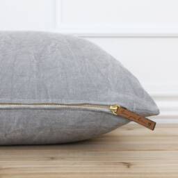 stone Gray Pillow Cover Solid Accent Modern Pillows Lumbar Covers 20x20 - Parker - thumbnail 2